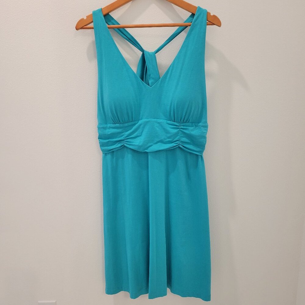 🌴🍍☀️ TOMMY BAHAMA Turquoise Halter Cross-back Sundress ~ Size XL